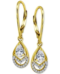 Giani Bernini Cubic Zirconia Pear & Round Leverback Drop Earrings, Macy's Exclusive