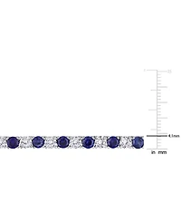 Lab Created Blue Sapphire (16-5/8 ct. t.w.) & Lab Created White Sapphire (16-3/4 ct. t.w.) 17" Collar Necklace in Sterling Silver