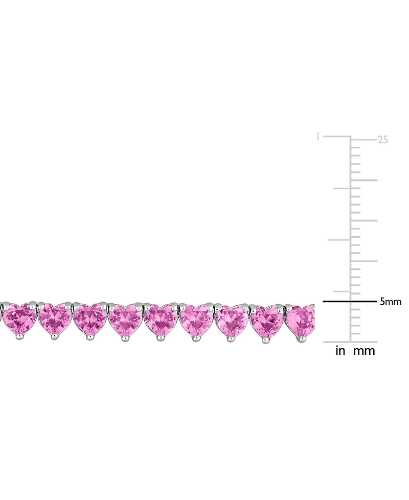 Lab-Created Gemstone 18" Collar Necklace in 18k Gold Plated Over Sterling Silver