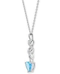 Lab-created Ruby 1-1/3 ct. t.w. White Sapphire 1/6 Heart Infinity Pendant Sterling Silver