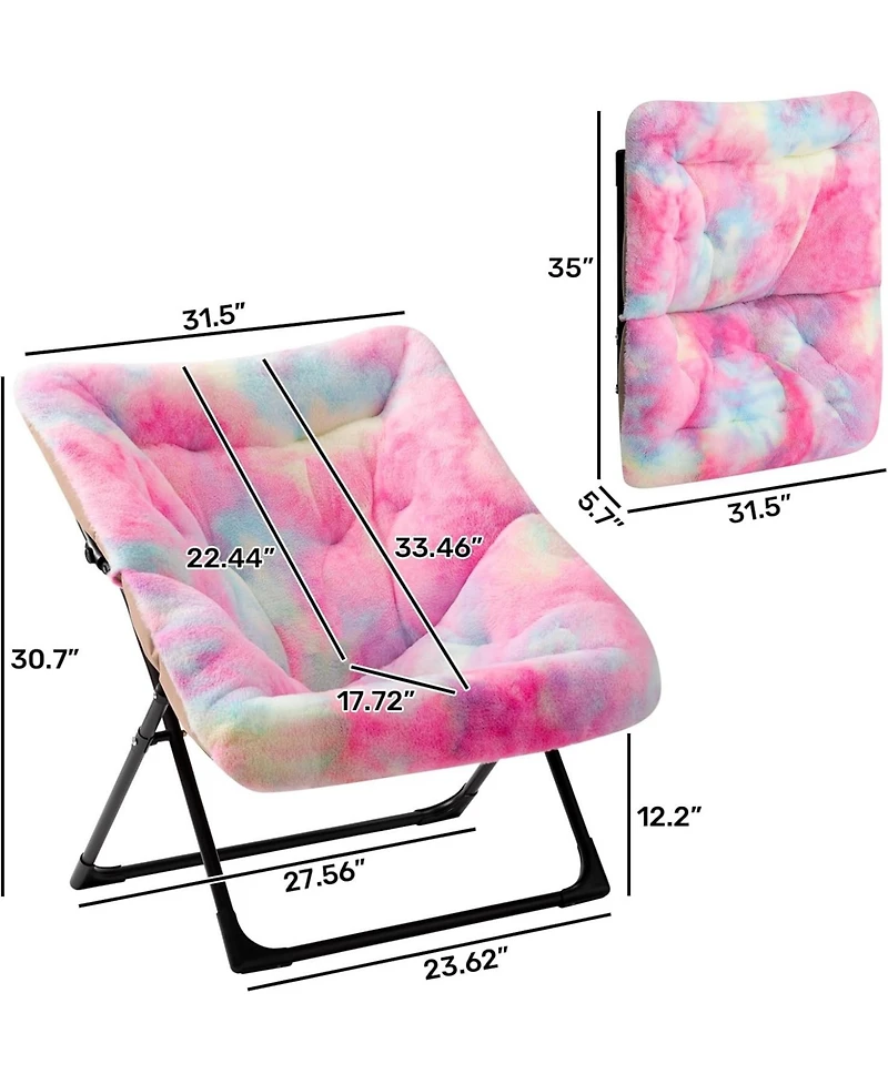 Cesicia Faux Fur Butterfly Chair, Rainbow