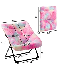 Cesicia Faux Fur Butterfly Chair, Rainbow