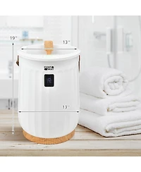 Bucket Towel Warmer with 4 Timer Settings and Portable Handle for Bathroom Use