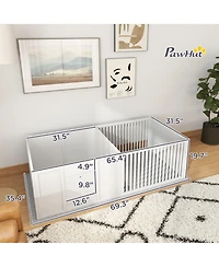 PawHut Whelping Box for Dogs with Waterproof Pad & Adjustable Door