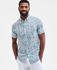 Club Room Men's Fortier Regular-Fit Stretch Floral Button-Down Poplin Shirt, Macy's Exclusive