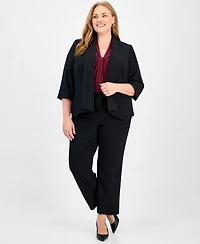 Kasper Plus Open-Front Soft Blazer