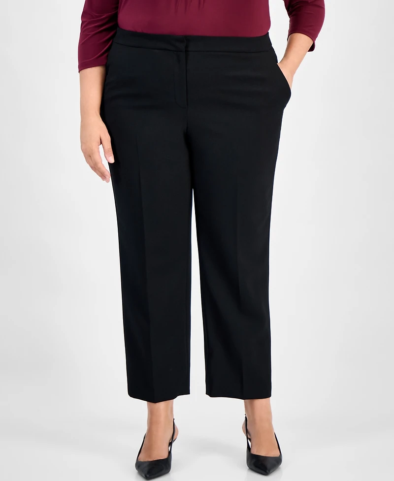 Kasper Plus Straight-Leg Pants