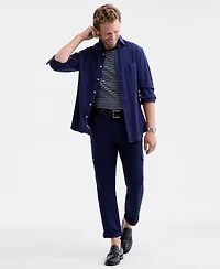 Club Room Men's Long-Sleeve Solid Cotton Flannel Shirt, Macy's Exclusive