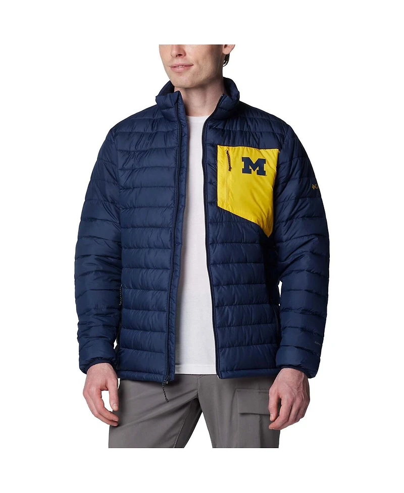 Columbia Men's Navy Michigan Wolverines Double Blitz Omni-Heat Infinity Insulated Full-Zip Jacket