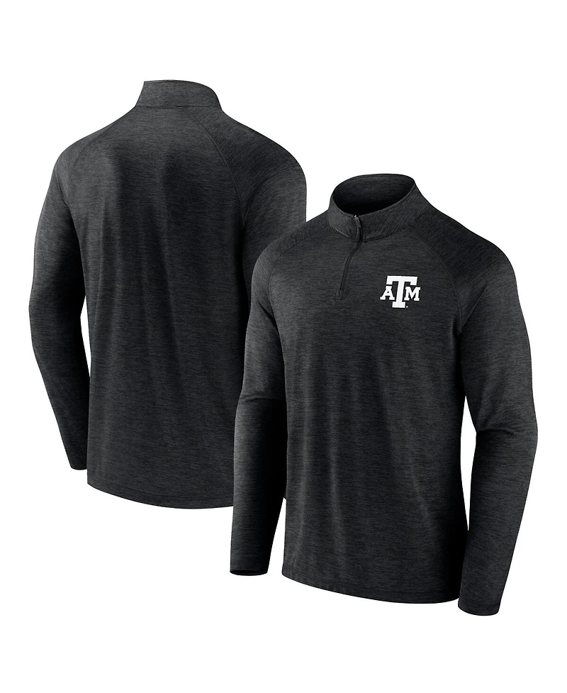 Fanatics Men's Charcoal Texas A&M Aggies Primary Logo Raglan Quarter-Zip Hoodie