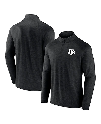 Fanatics Men's Charcoal Texas A&M Aggies Primary Logo Raglan Quarter-Zip Hoodie