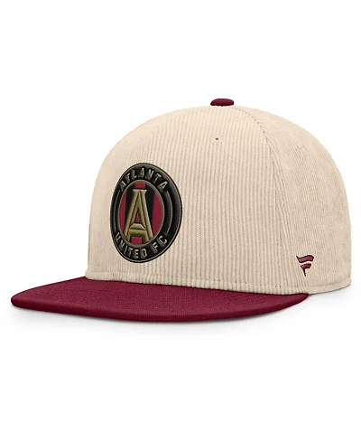 Fanatics Men's Cream Atlanta United Fc Tempo Corduroy Snapback Hat