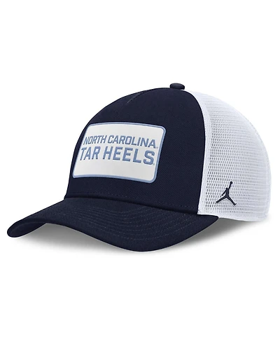 Jordan Men's Navy/White North Carolina Tar Heels 2025 On-Field Rise Patch Trucker Adjustable Hat