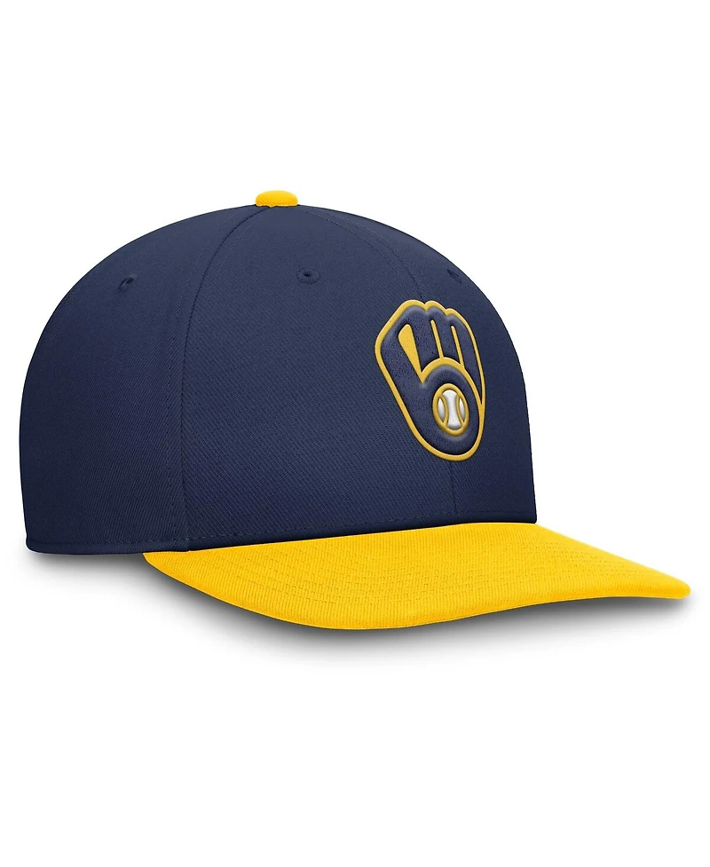 Nike Men's Navy/Gold Milwaukee Brewers Pro Performance Snapback Hat