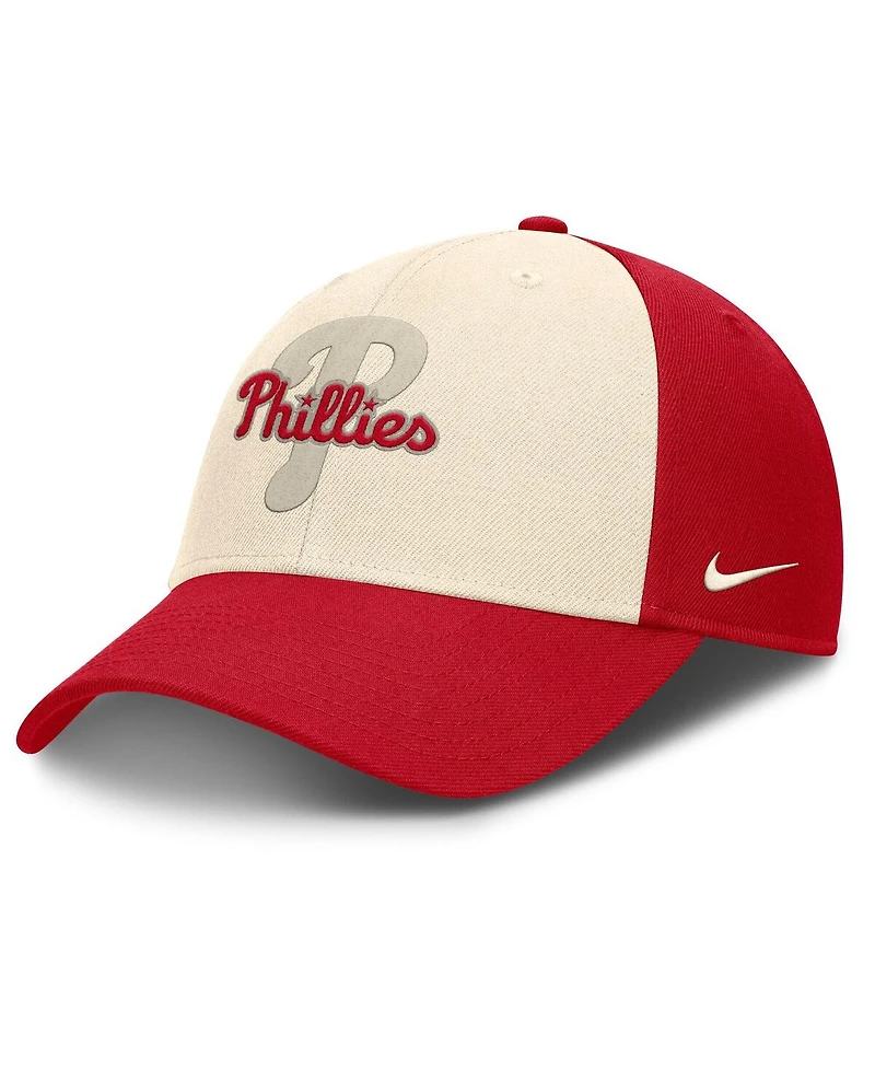 Nike Men's Red/Natural Philadelphia Phillies Statement Club Performance Adjustable Hat