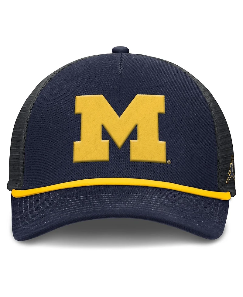 Jordan Men's Navy Michigan Wolverines Rise Primetime Trucker Adjustable Hat