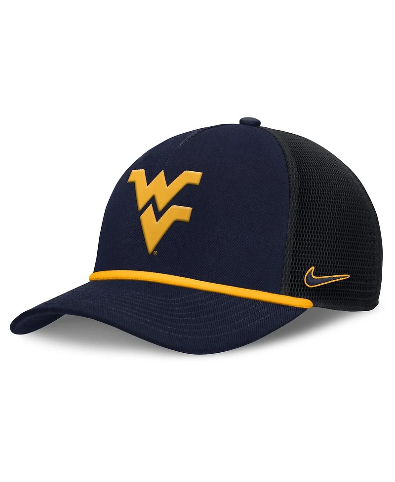 Nike Men's Navy West Virginia Mountaineers Rise Primetime Trucker Adjustable Hat