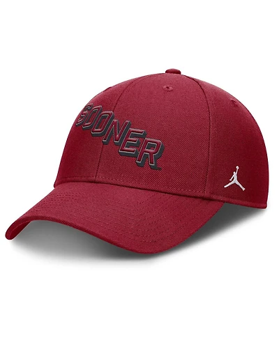 Jordan Men's Crimson Oklahoma Sooners Slanted Primetime Rise Performance Adjustable Hat