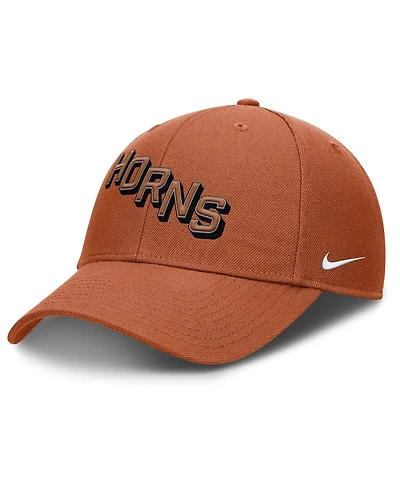Nike Men's Texas Orange Texas Longhorns Slanted Primetime Rise Performance Adjustable Hat