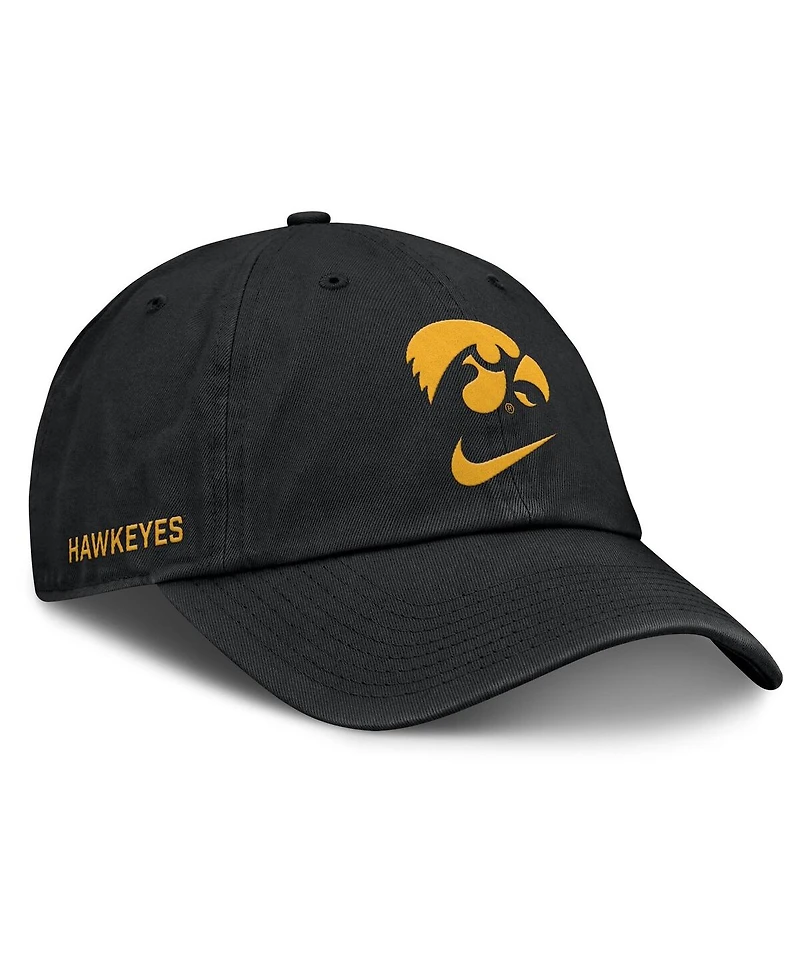 Nike Men's Black Iowa Hawkeyes Primetime Club Adjustable Hat