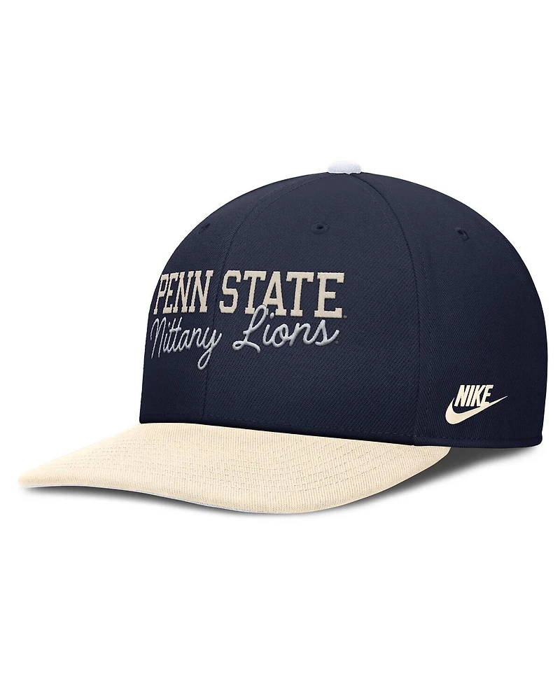 Nike Men's Navy/Cream Penn State Nittany Lions Pro Legacy Script Snapback Hat