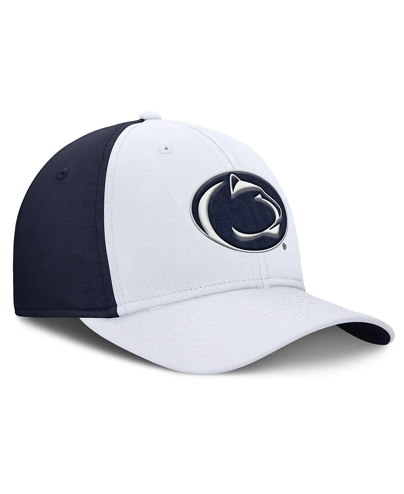 Nike Men's White/Navy Penn State Nittany Lions 2025 Sideline Rise Local Performance Flex Hat