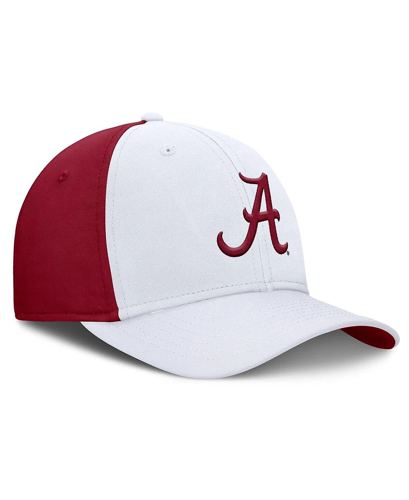 Nike Men's White/Crimson Alabama Crimson Tide 2025 Sideline Rise Local Performance Flex Hat