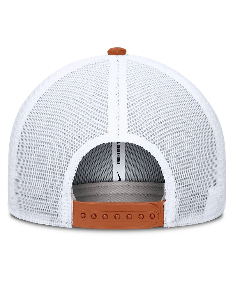 Nike Men's Burnt Orange/White Texas Longhorns Rise Primetime Performance Trucker Adjustable Hat