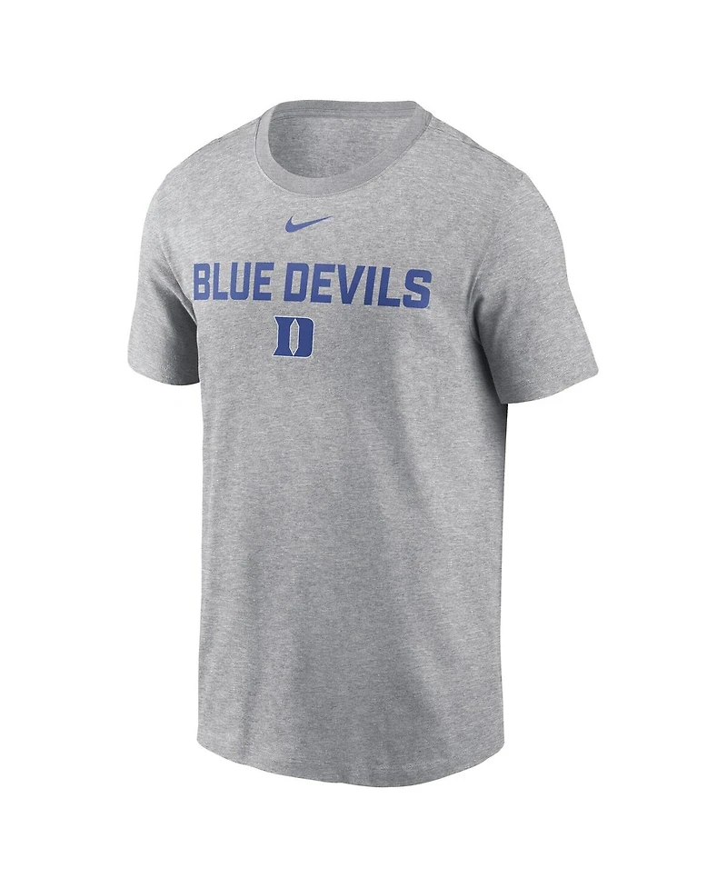 Nike Men's Heather Gray Duke Blue Devils Campus 2-Hit T-Shirt