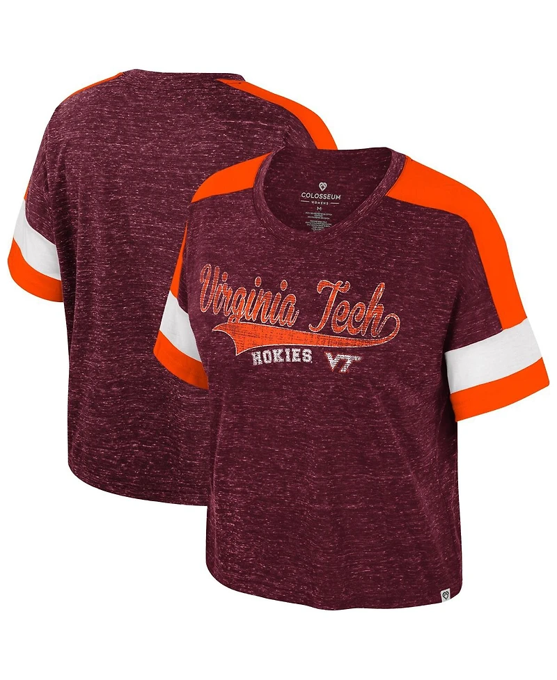 Colosseum Women's Maroon Virginia Tech Hokies Ruth Color Block Scoop Neck T-Shirt