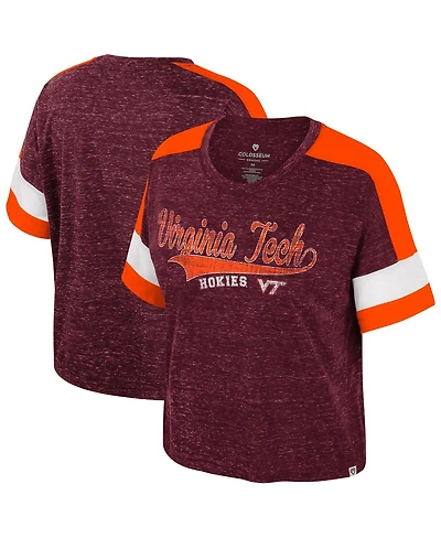 Colosseum Women's Maroon Virginia Tech Hokies Ruth Color Block Scoop Neck T-Shirt