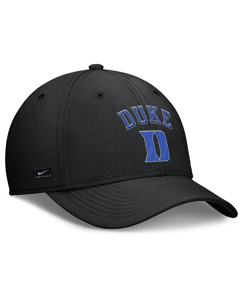 Nike Men's Black Duke Blue Devils 2025 On-Field Rise Performance Flex Hat
