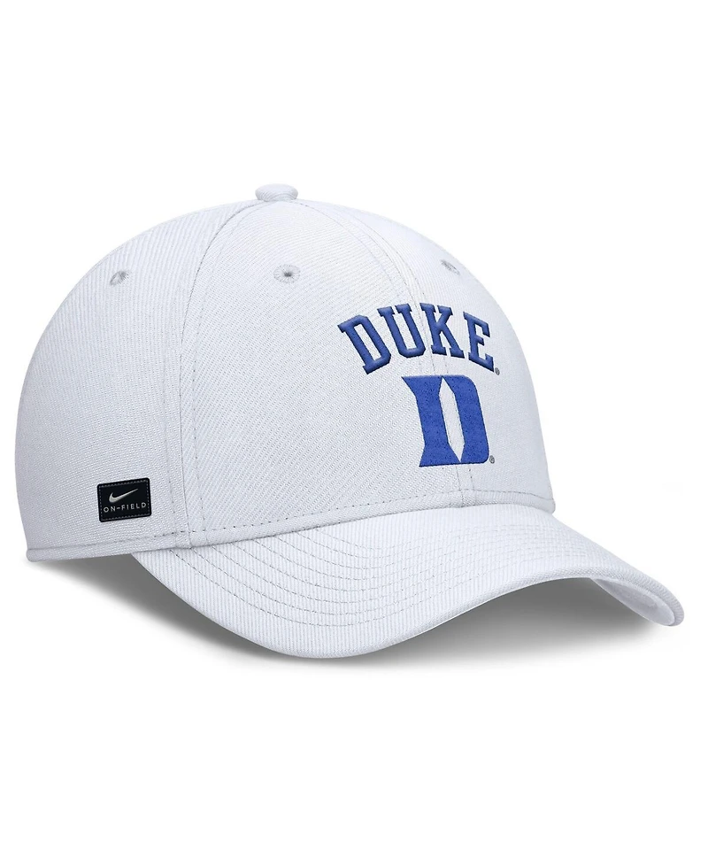 Nike Men's White Duke Blue Devils 2025 On-Field Rise Performance Flex Hat