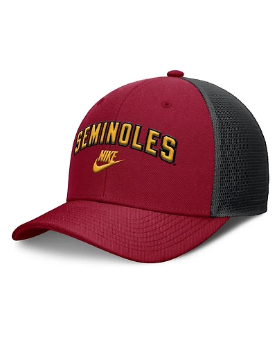 Nike Men's Garnet/Black Florida State Seminoles Legacy Arch Rise Performance Trucker Adjustable Hat