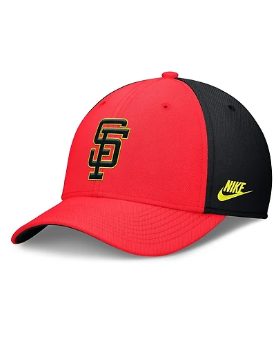 Nike Men's Crimson/Black San Francisco Giants Neon 90s Rise Swoosh Flex Hat