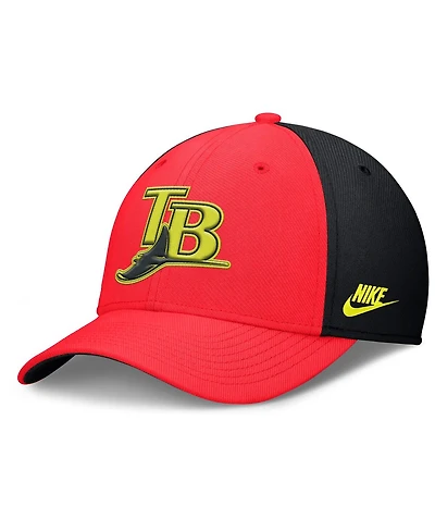 Nike Men's Crimson/Black Tampa Bay Rays Neon 90s Rise Swoosh Flex Hat