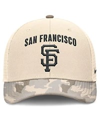 Nike Men's Natural San Francisco Giants Camo Natural Pack Rise Adjustable Trucker Hat