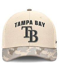Nike Men's Natural Tampa Bay Rays Camo Natural Pack Rise Adjustable Trucker Hat