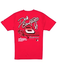 New Era Men's Red Dale Earnhardt Jr. Budweiser x Mlb 2025 Speedway Classic Car T-Shirt