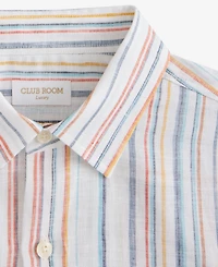 Club Room Men's Short-Sleeve Macro Striped Linen Shirt, Macy's Exclusive