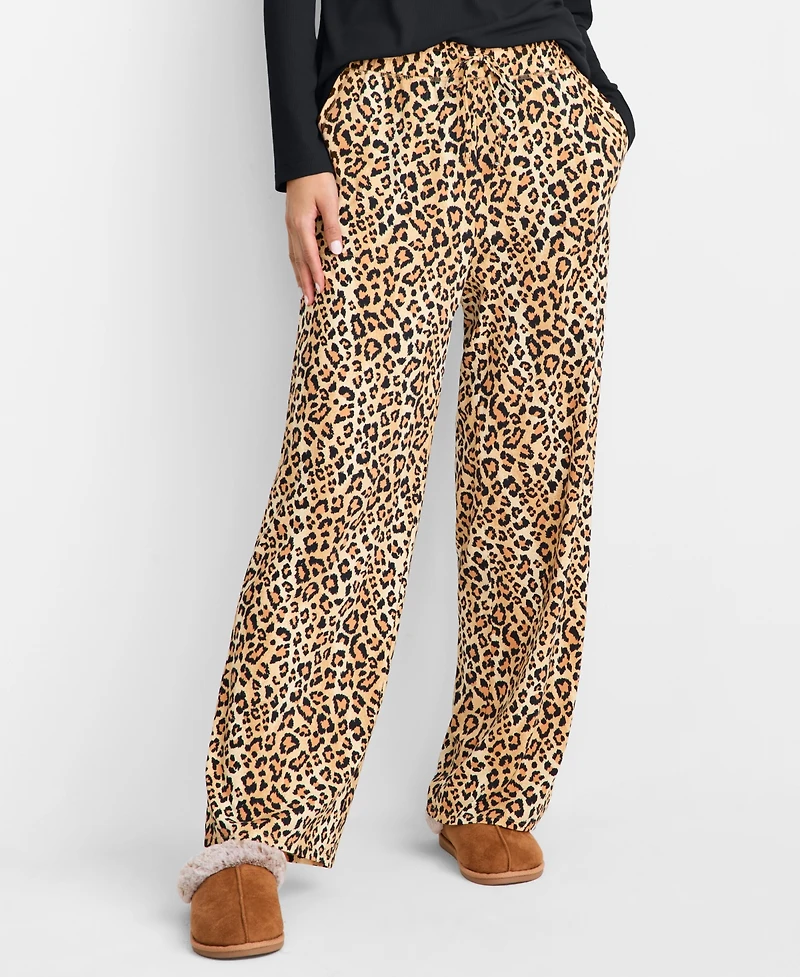State of Day Women's Leopard Knit Pajama Pants, Macy's Exclusive