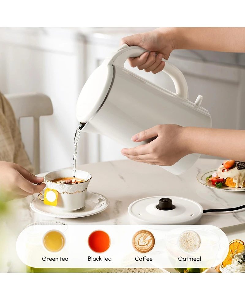 1.8-l 1100W Fast Heat Electric Kettle Tea Kettle with Auto Shut-Off, Boil-Dry Proof, Double Wall Stainless Steel