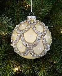 Holiday Lane Gilded Glamour Beaded Ball Ornament, Macy's Exclusive