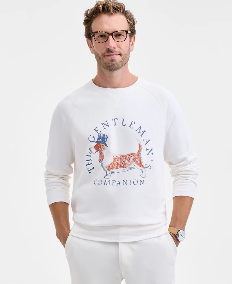 Club Room Men's Long-Sleeve Cotton Hound Dog Graphic Sweatshirt, Macy's Exclusive