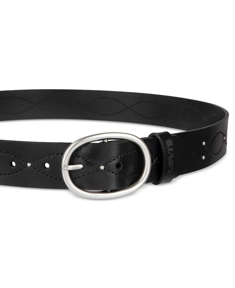 Levi's Western Stitched & Studded Leather Belt