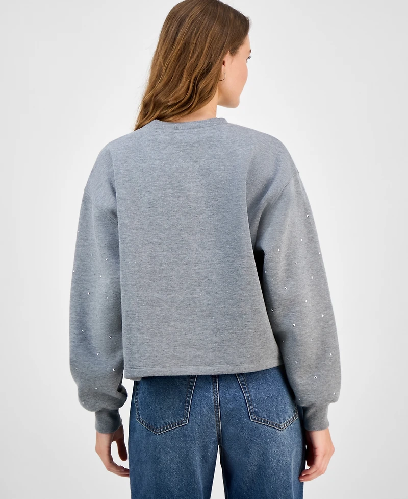Madden Girl Juniors' Rhinestone-Embellished Sweatshirt