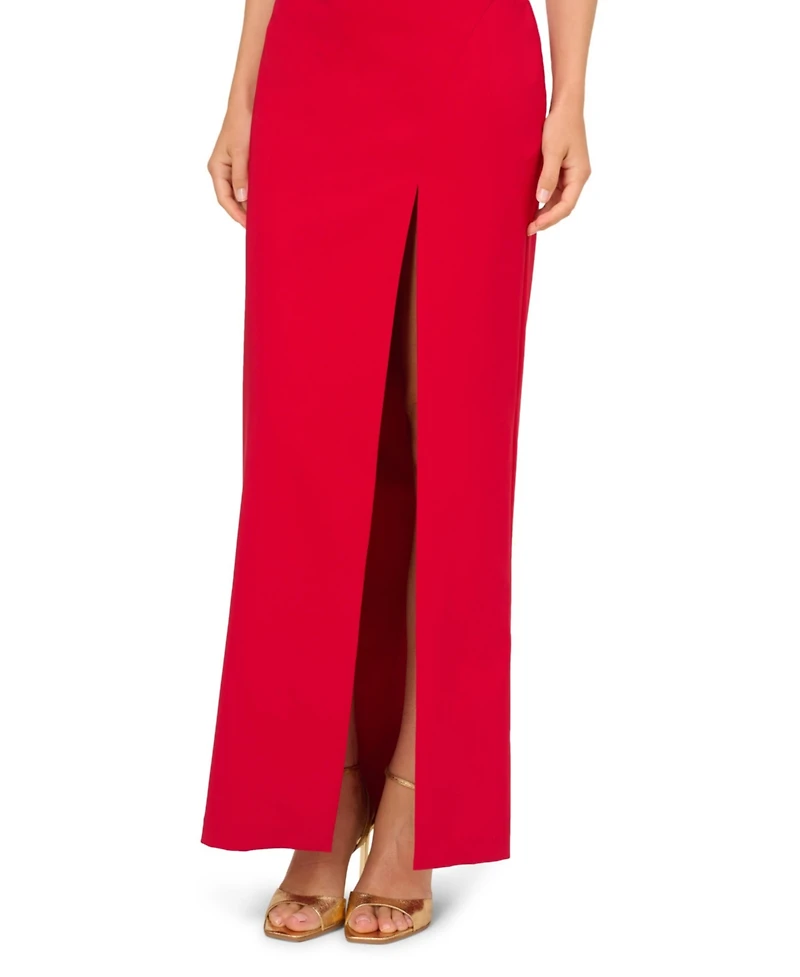 Adrianna Women's Crepe Sleeveless Slit Gown