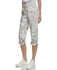 Dkny Women's Convertible Capri Cotton Poplin Cargo Pants