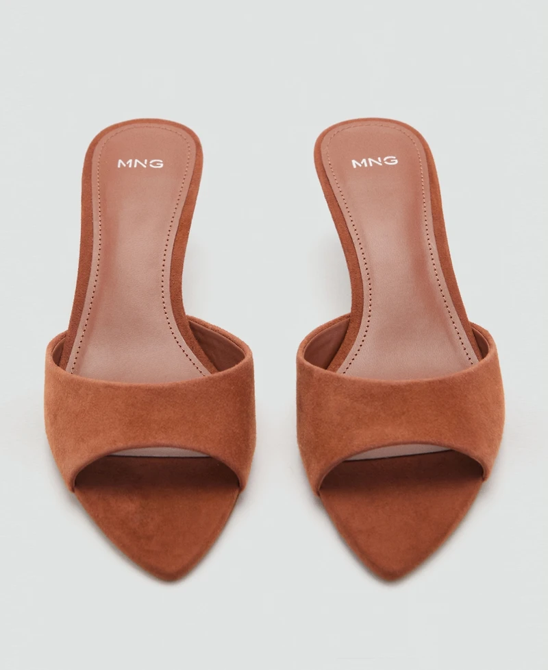 Mango Women's Kitten Heel Leather Sandals