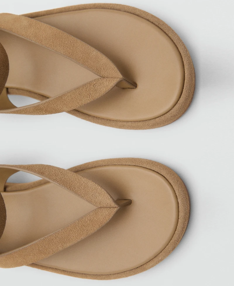 Mango Women's Buckle Split Leather Sandals